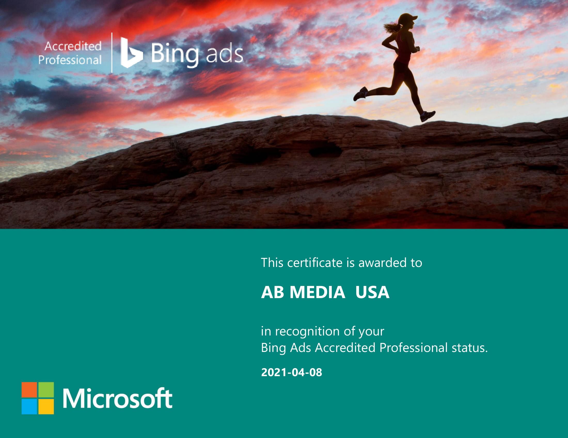 Microsoft Certificate - AB Media USA